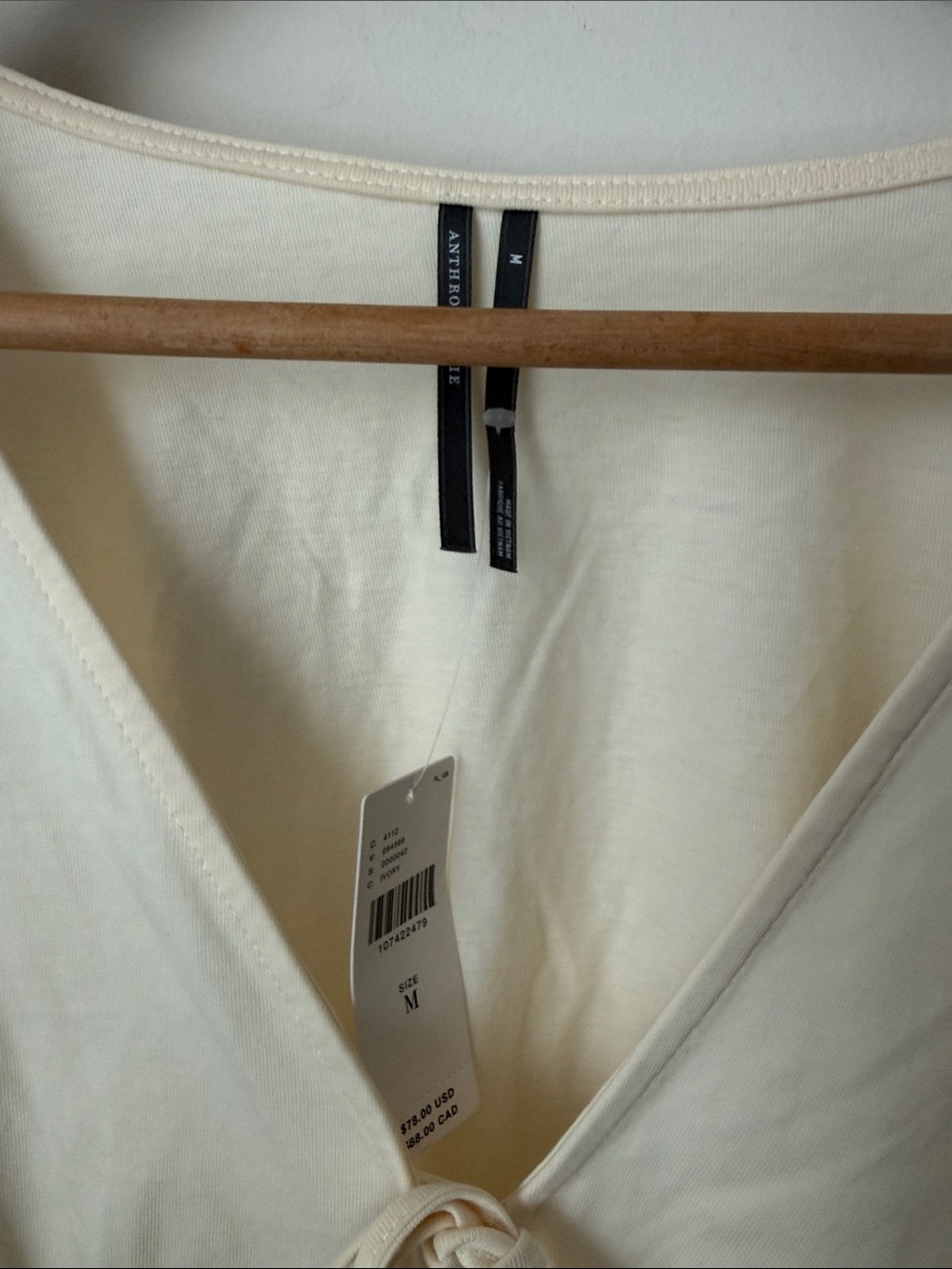 Anthropologie Waisted Tie-Front Top Size M NWT - Picture 3 of 11